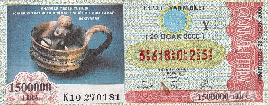 29 Ocak 2000 (Y) Anadolu Medeniyetleri (12) Yarım Bilet PYB5683 - 1
