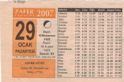 29 Ocak 2007 Takvim Yaprağı EFM(N)5116 - Gökçekoleksiyon
