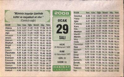 29 Ocak 2008 Takvim Yaprağı - Doğum Günü Hediyesi EFM(N)7494 - 1
