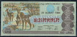 29 Şubat 1984 Piyango Bileti Çeyrek Bilet PYB1591 - Gökçekoleksiyon