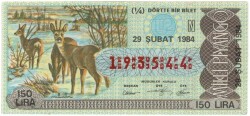29 Şubat 1984 Piyango Bileti Çeyrek Bilet PYB3418 - Gökçekoleksiyon