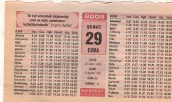 29 Şubat 2008 Takvim Yaprağı EFM(N)5576 - 1