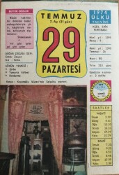 29 Temmuz 1974 Takvim Yaprağı - Doğum Günü Hediyesi EFM(N)9431 - Gökçekoleksiyon
