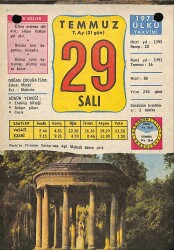 29 Temmuz 1975 Takvim Yaprağı - Doğum Günü Hediyesi EFM(N)9293 - Gökçekoleksiyon