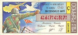 29 Temmuz 1977 Piyango Bileti Çeyrek Bilet PYB6180 - Gökçekoleksiyon