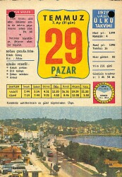 29 Temmuz 1979 Takvim Yaprağı - Doğum Günü Hediyesi EFM(N)11694 - Gökçekoleksiyon