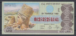 29 Temmuz 1982 Piyango Bileti Çeyrek Bilet Commagene Tanrıları , Nemrut Dağı, Adıyaman PYB131 - Gökçekoleksiyon