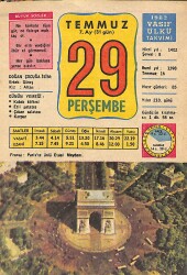29 Temmuz 1982 Takvim Yaprağı - Doğum Günü Hediyesi EFMN13505 - Gökçekoleksiyon