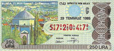 29 Temmuz 1985 Piyango Bileti Çeyrek Bilet PYB6115 - 1
