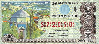 29 Temmuz 1985 Piyango Bileti Çeyrek Bilet PYB6122 - 1