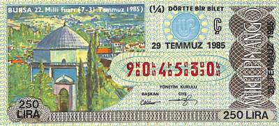 29 Temmuz 1985 Piyango Bileti Çeyrek Bilet PYB6129 - 1