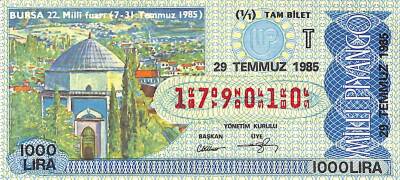 29 Temmuz 1985 Piyango Bileti Tam Bilet PYB6118 - 1