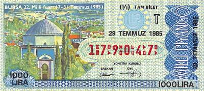 29 Temmuz 1985 Piyango Bileti Tam Bilet PYB6120 - 1
