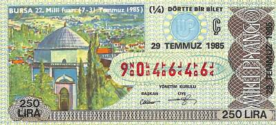29 Temmuz 1985 Piyango Bileti Yarım Bilet PYB6102 - 1