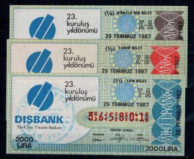 29 Temmuz 1987 Takım Bilet PYB389 - 1