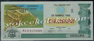 29 Temmuz 1988 Beştebir Bilet PYB1624 - 1