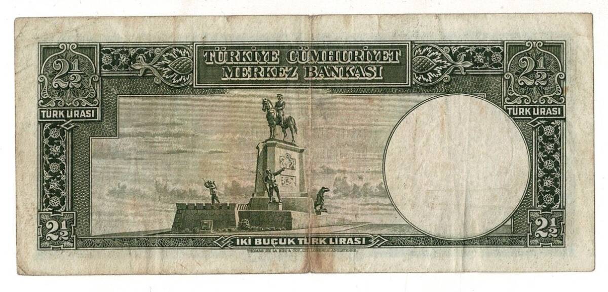 2.Emisyon 1. Tertip 2½ Türk Lirası NATUREL/ÇT TCK9356 - 2