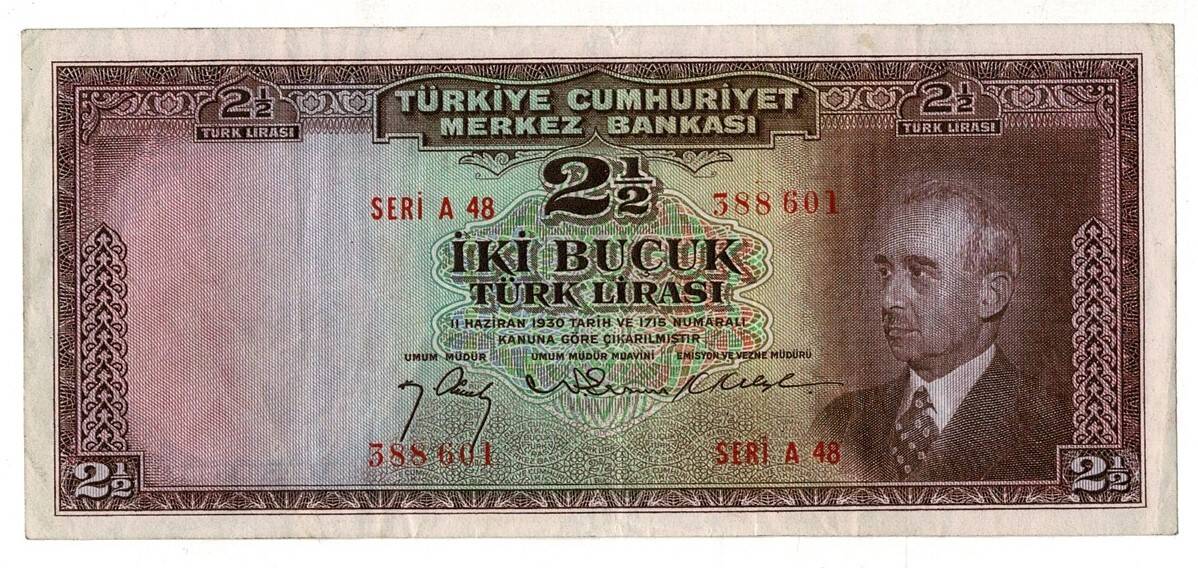 2.Emisyon 1. Tertip 2½ Türk Lirası Seri A48 NATUREL/ÇÇT TCK9324 - 1