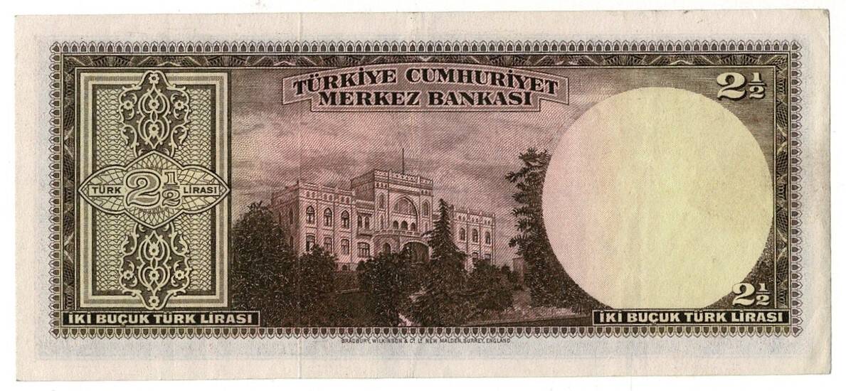 2.Emisyon 1. Tertip 2½ Türk Lirası Seri B1 NATUREL/ÇÇT+ TCK9320 - 2