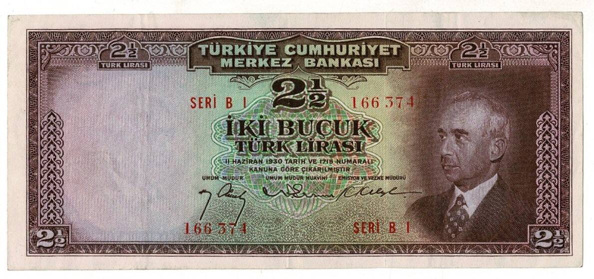 2.Emisyon 1. Tertip 2½ Türk Lirası Seri B1 NATUREL/ÇÇT+ TCK9335 - 1