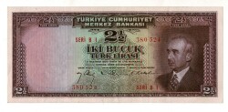 2.Emisyon 1. Tertip 2½ Türk Lirası Seri B1 NATUREL/ÇTT+ TCK9331 - 1