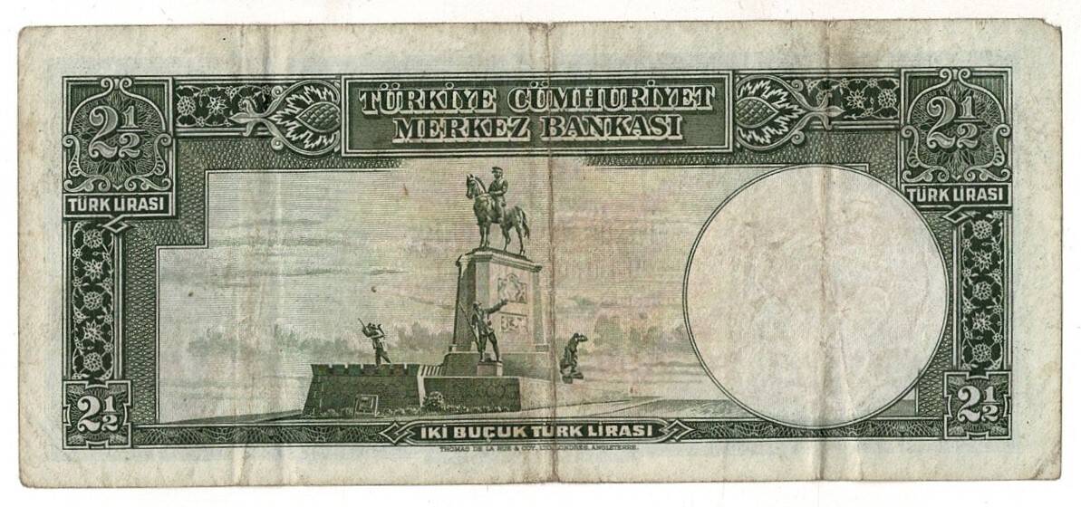2.Emisyon 1. Tertip 2½ Türk Lirası Seri B12 NATUREL/ÇT+ TCK9359 - 2