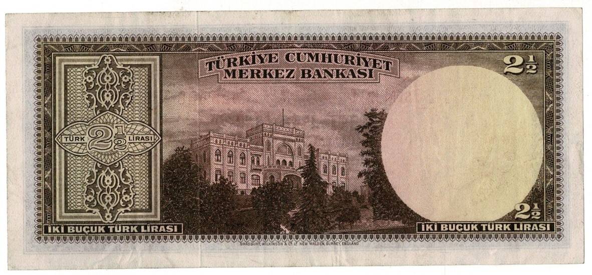 2.Emisyon 1. Tertip 2½ Türk Lirası Seri B5 NATUREL/ÇÇT TCK9321 - 2