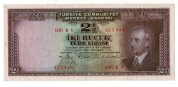 2.Emisyon 1. Tertip 2½ Türk Lirası Seri B5 NATUREL/ÇÇT TCK9321 - 1