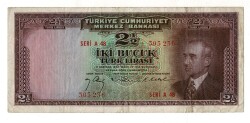2.Emisyon 1. Tertip 2½ Türk Lirası NATUREL/ÇT TCK9329 - Gökçekoleksiyon