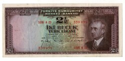 2.Emisyon 1. Tertip 2½ Türk Lirası NATUREL/ÇT TCK9336 - Gökçekoleksiyon