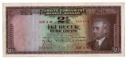 2.Emisyon 1. Tertip 2½ Türk Lirası Seri A48 NATUREL/ÇÇT TCK9324 - Gökçekoleksiyon