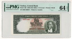 2.Emisyon 1. Tertip 2½ Türk Lirası Seri B20 PMG64 NATUREL/ÇİL** TCK9474) - Gökçekoleksiyon