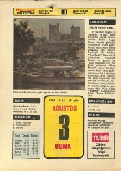 3 Ağustos 1984 Takvim Yaprağı - Doğum Günü Hediyesi EFM(N)9588 - Gökçekoleksiyon