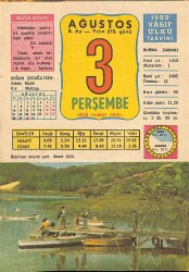 3 Ağustos 1989 Takvim Yaprağı - Doğum Günü Hediyesi EFM(N)9528 - Gökçekoleksiyon