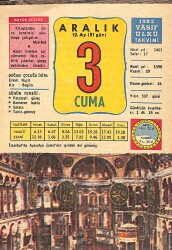 3 Aralık 1982 Takvim Yaprağı - Doğum Günü Hediyesi EFMN13621 - Gökçekoleksiyon