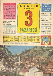 3 Aralık 1984 Takvim Yaprağı - Doğum Günü Hediyesi EFMN14778 - Gökçekoleksiyon