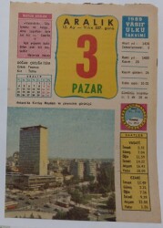 3 Aralık 1989 Takvim Yaprağı - Doğum Günü Hediyesi EFM(N)6753 - Gökçekoleksiyon