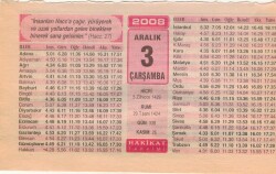 3 Aralık 2008 Takvim Yaprağı EFM(N)4438 - 1