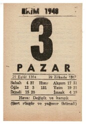 3 Ekim 1948 Takvim Yaprağı EFM845 - 1