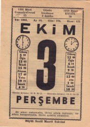 3 Ekim 1963 Takvim Yaprağı EFM(N)3515 - 2
