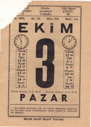 3 Ekim 1965 Takvim Yaprağı EFM(N)3514 - 3