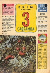 3 Ekim 1979 Takvim Yaprağı - Doğum Günü Hediyesi EFMN13792 - Gökçekoleksiyon