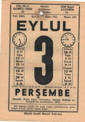 3 Eylül 1964 Takvim Yaprağı EFM(N)3502 - 3