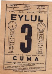 3 Eylül 1965 Takvim Yaprağı EFM(N)3504 - 3