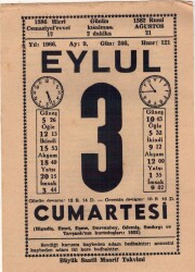 3 Eylül 1966 Takvim Yaprağı EFM(N)3503 - 1