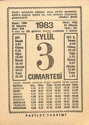 3 Eylül 1983 Takvim Yaprağı - Doğum Günü Hediyesi EFMN15376 - Gökçekoleksiyon