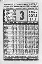 3 Eylül 2013 Takvim Yaprağı - Doğum Günü Hediyesi EFMN13577 - Gökçekoleksiyon