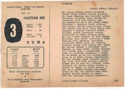 3 Haziran 1960 Ajans Türk Takvim Yaprağı (Şiirli Saatli) EFM(N)1620 - 4