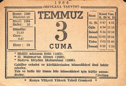3 Haziran 1964 Takvim Yaprağı - Doğum Günü Hediyesi EFMN15564 - Gökçekoleksiyon