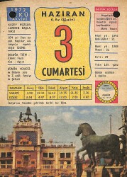 3 Haziran 1972 Takvim Yaprağı - Doğum Günü Hediyesi EFM(N)12295 - Gökçekoleksiyon